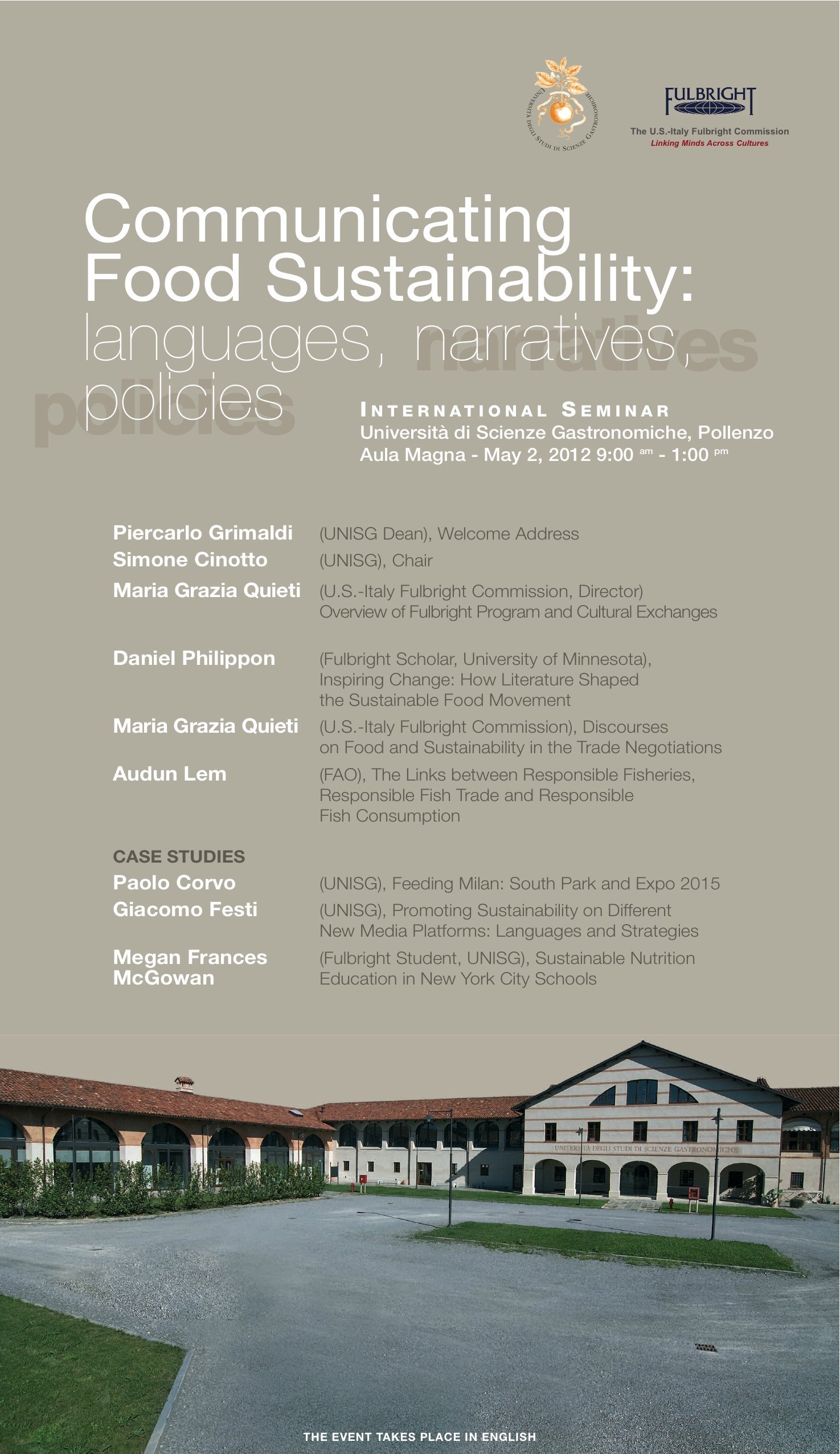Communicating Food Sustainability: languages, narratives, policies