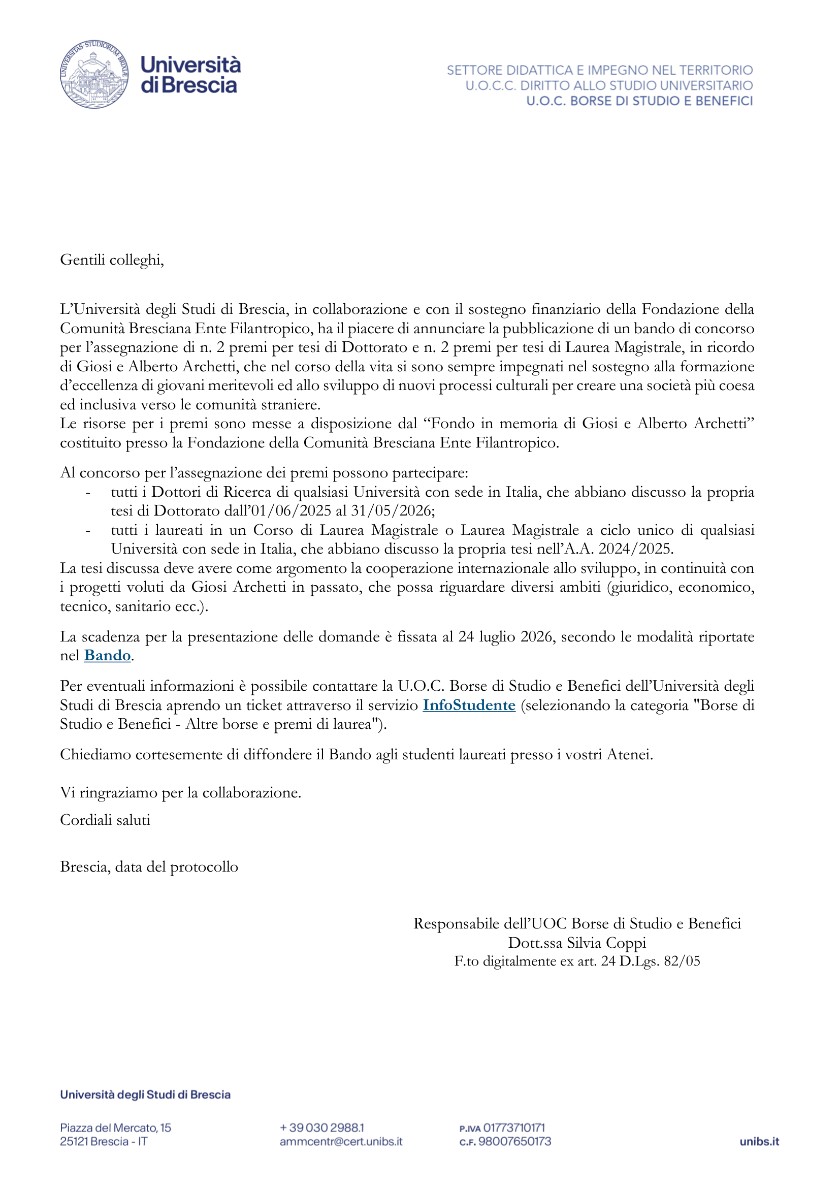 lettera università italiane premi fcb 1